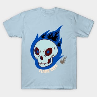 flame rock skull T-Shirt